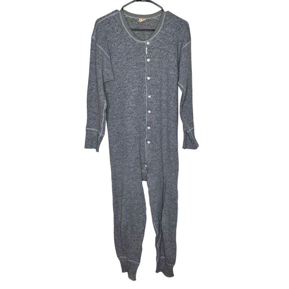 Stanfield's Gray Wool Nylon Long John Union Suit One Piece Size 42 Medium - Picture 1 of 9